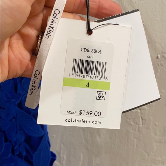 Calvin Klein GORGEOUS Blue Dress NWT - Picture 2 of 4